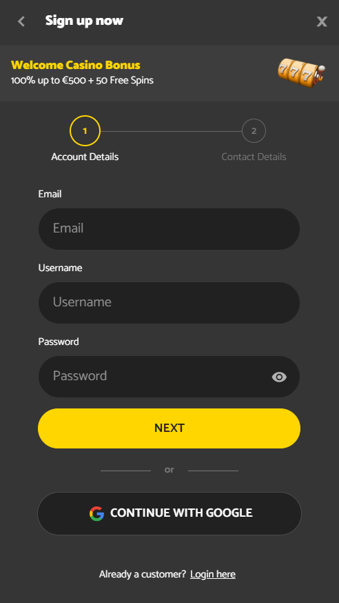 PalmSlots Casino offizielle Webseite